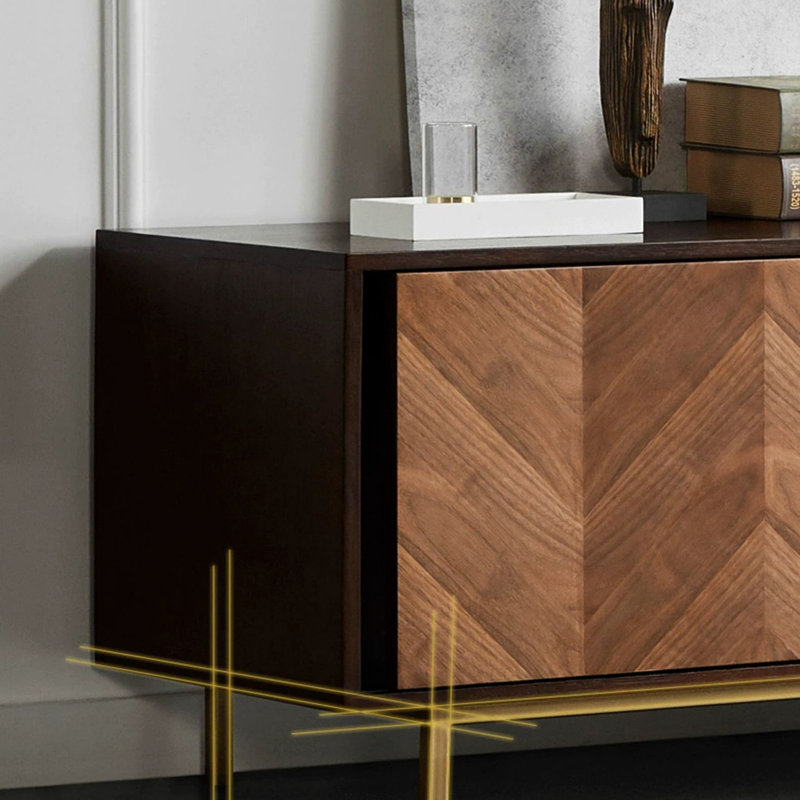Meuble télé rétro pour petit salon, H 21,7 po x L 86,6 po x l 17,7 po