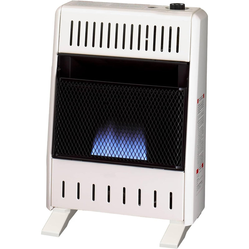 ProCom Heating Ventless Blue Flame Heater with Base Feet -T-Stat Control, 10000 BTU, Liquid Propane
