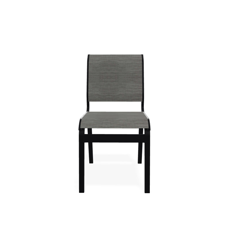 Chaise d'appoint de salle à manger Hiraku, Noir texturé, Sicile