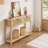 Farmhouse Entryway Table,43 Inch Wood Console Table With 2 Drawers,2 Tier Sofa Table With Storage For Living Room, Foyer Tables For Entryway-Burlywood