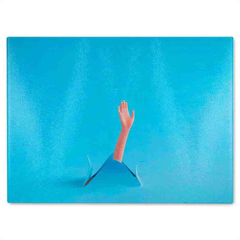 Paper Swimming Glass Chopping Board, 40cm L x 28cm W