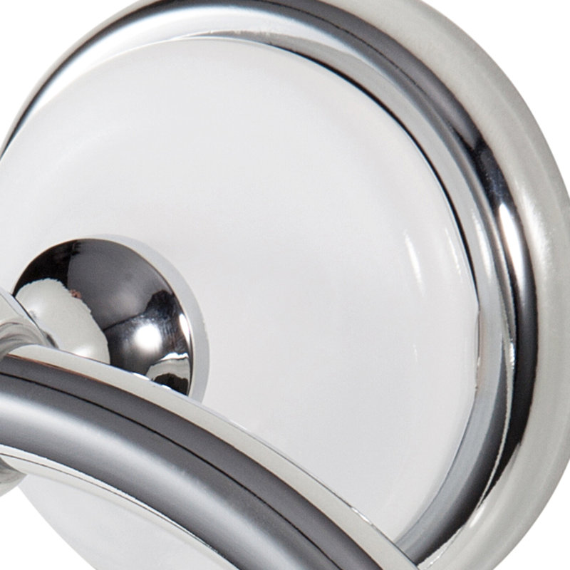 Savannah Mounting Robe Hook, Polished Chrome/White
