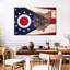 «State Map Over Ohio Flag», reproduction sur toile-533151762