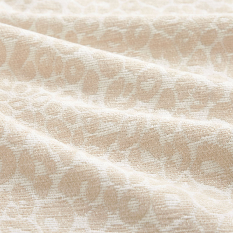 Repose-pieds en chenille léopard, Beige/brun