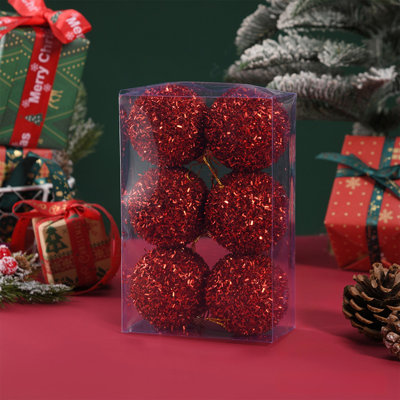 Christmas Decoration Ball Set  6Pcs Foam Colored Balls Scene Decoration Pendant Ball Christmas Tree And Festive Atmospheres Decorations