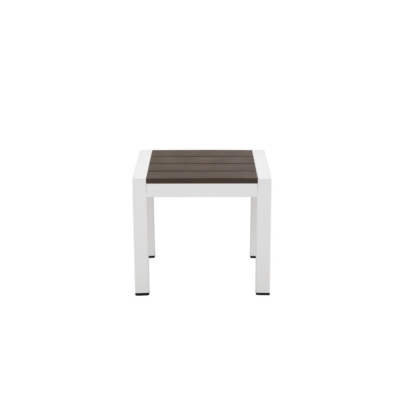 Table d'appoint en plastique / résine Aynura, Blanc / Gris