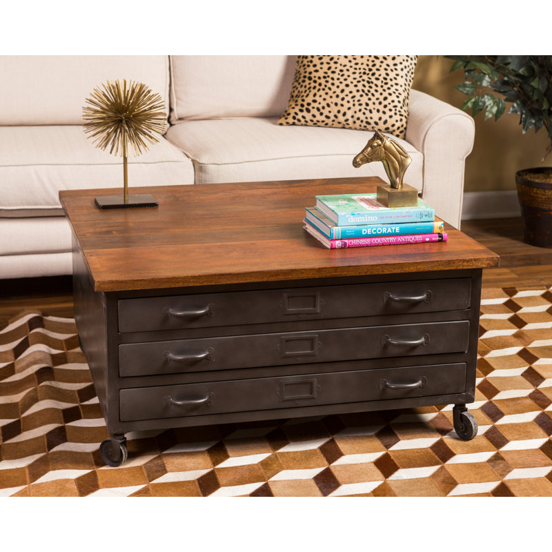 Borquez Wheel Coffee Table with Storage
