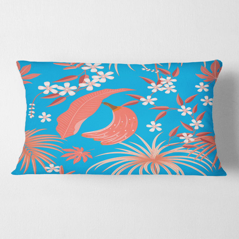 Coussin Tropical Tropical Foliage Coral II - Mid-Century