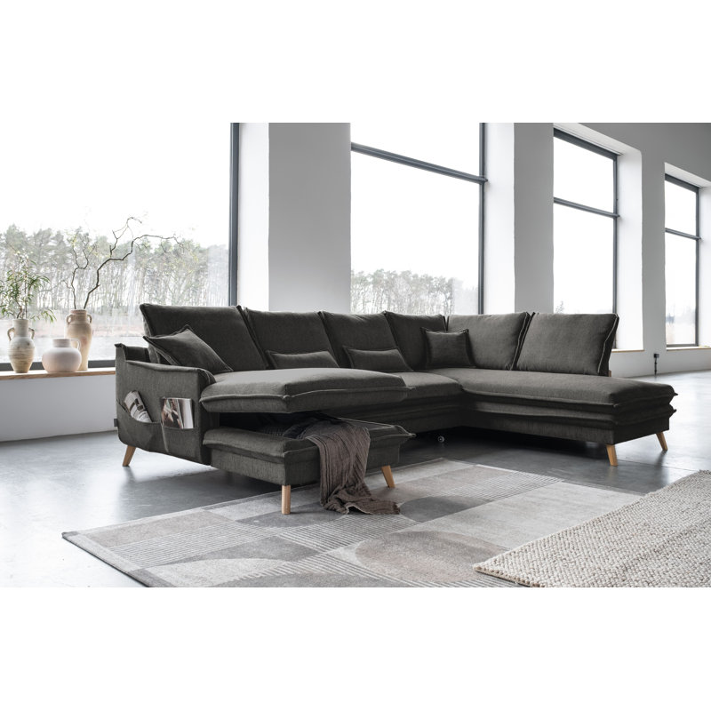 Charming Charlie Limited 8 Seater Sofa Bed, Dark Grey, Right facing