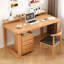 Bureau rectangulaire brun en bois massif-1232333139