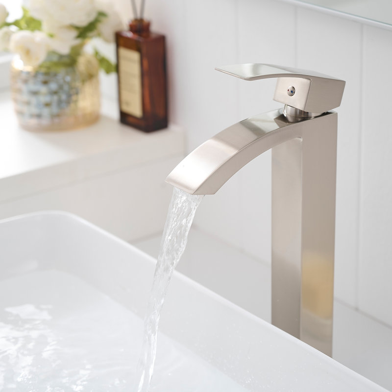 Robinet pour salle de bain à poignée simple Topcraft, Nickel brossé