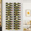 12 Bottle Metal Wall Wine Holder, Gold