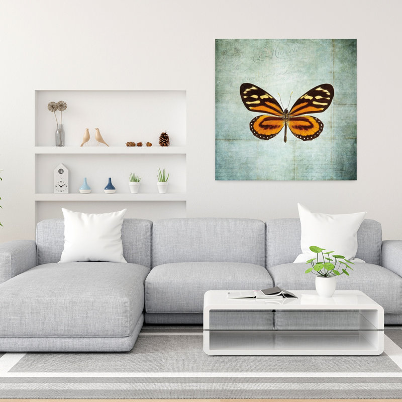 Art français de papillon contemporain français, H 36 po x l 36 po