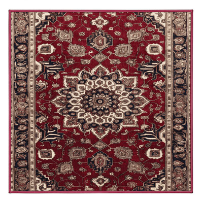 Machine Washable Persian Red Area Rug