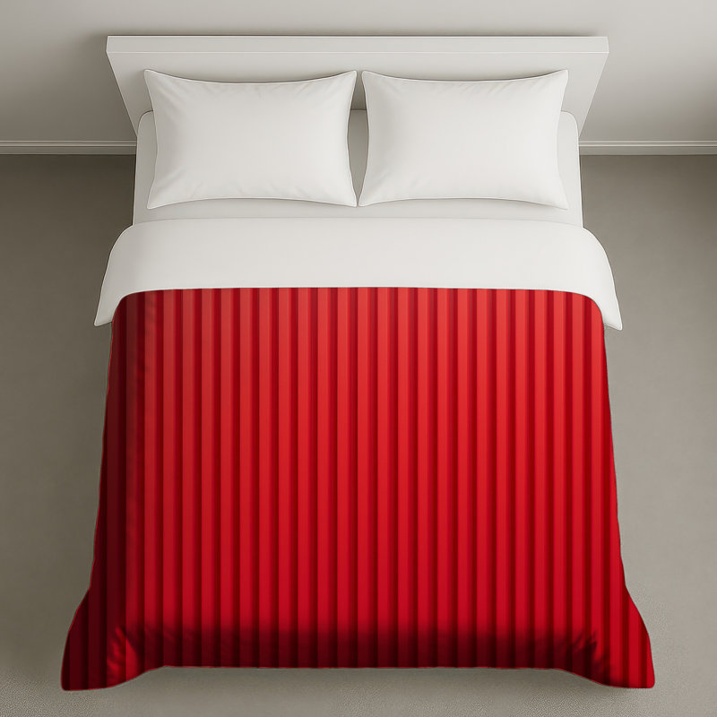 Housses de couette à rayures verticales rouges, Très grand lit