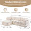 Canapé-lit modulaire en forme de L à 4 places avec repose-pieds, tissu surdimensionné en chenille compressée, modulaire modulaire pour le salon-518905842