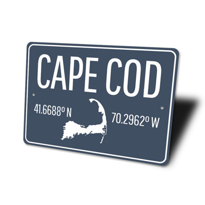 Cape Cod Coordinates Aluminum Sign