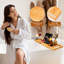 Table de baignoire en bambou avec plateau pour baignoire et porte-verre, support pour tablette de téléphone avec côtés extensibles, baignoire de salle de bain réglable, idée de cadeau pour porte-savon (beige)