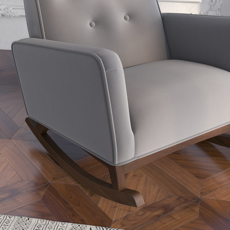 Chaise berçante Rosinski, Microfibre gris clair