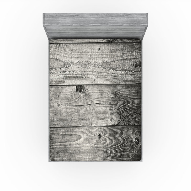 Drap-housse Ambesonne, paquet de 2, Gris pâle / bois noir / déclin, Drap-housse de taille très grand