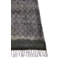 Tapis gris en coton tissé à plat à la main à motif géométrique-417949335