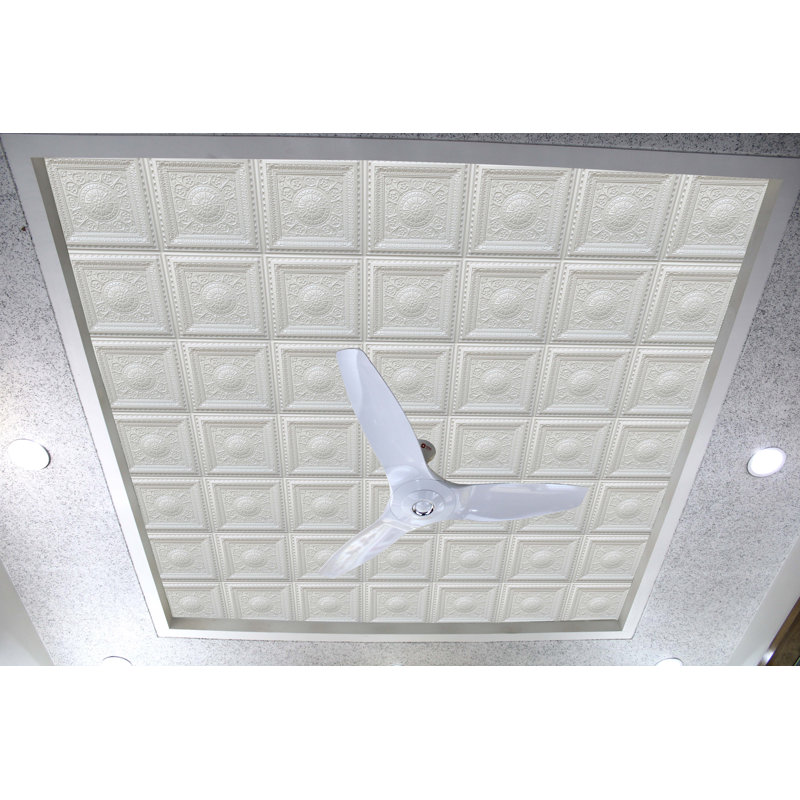 Carreau de plafond en PVC 2 pi x 2 pi Falkirk Perth, Blanc perle