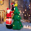 Arbre de Noël et père Noël gonflable