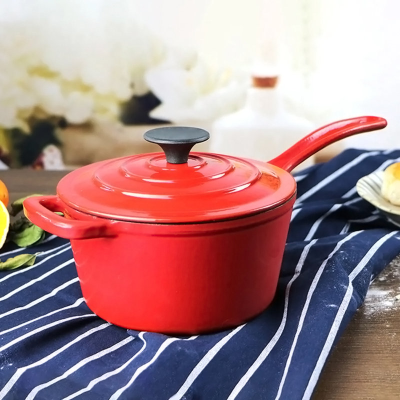 Living And Home 2L Cast Iron Round Dutch Oven