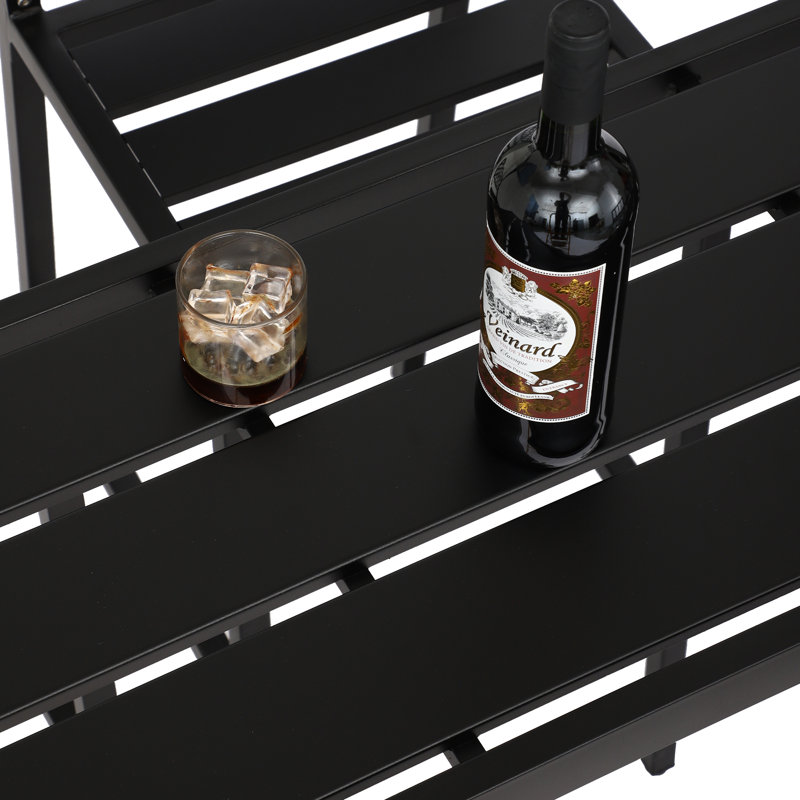 Table de bar à hauteur de comptoir 36,97 po, Noir, L 15,6 po x L 62,99 po