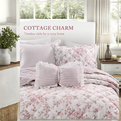 Ensemble de literie pour très grand lit réversible moderne, courtepointe florale en polyester doux pour la maison