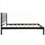 Lit plateforme simple de style rustique moderne, sans sommier, fabrication en pin massif brun chaud