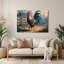 Farm Roosters, art mural gris en métal-1909420068