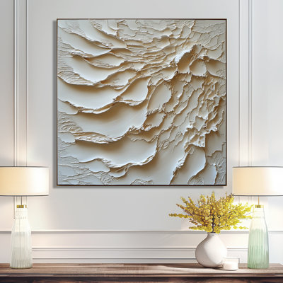 Olyne, lumière ascendante des vagues de la crème, II - art mural moderne abstrait transitionnel
