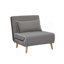 Fauteuil-lit moderne en velours pliable avec passepoil - dossier réglable à 3 positions, se transforme en lit en 10 secondes, comprend un oreiller, un canapé-lit gris pour économiser de l'espace-575453596