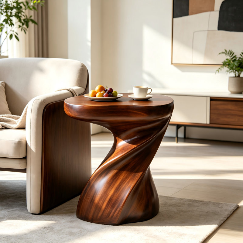 Concrete Top End Table, Brown*Brown