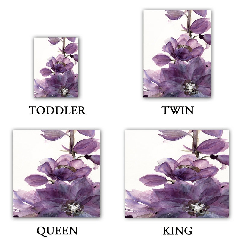 Polyester Floral Duvet Cover, 1 Twin Duvet Cover + 1 Standard Sham
