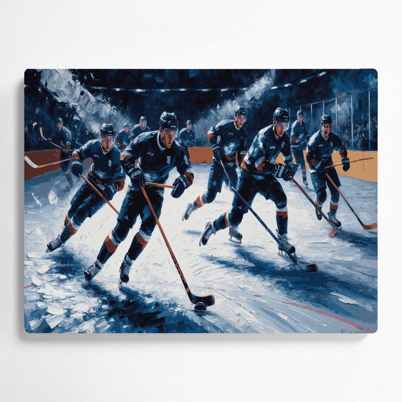 Art mural en métal gris Sports Bandy, H 11 po x l 14 po
