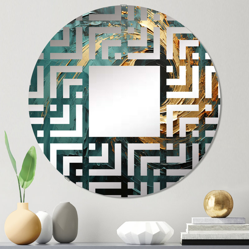 Miroir décoratif Golden Emerald Surge - Maze MIR106024 C, 23,6 po x 23,6 po