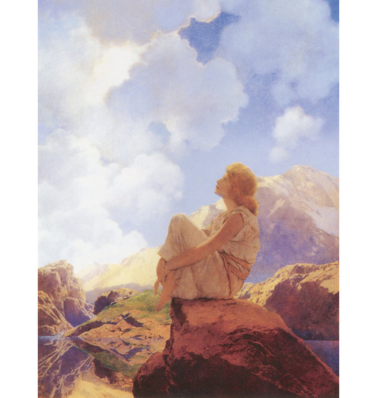 «Morning» par Maxfield Parrish, toile tendue avec châssis, H 24 po x l 17 po