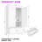 60" Tall White Metal Wardrobe Cabinet With Drawer & Hanging Rod – 2-Door Closet For Bedroom, Office & Laundry Room