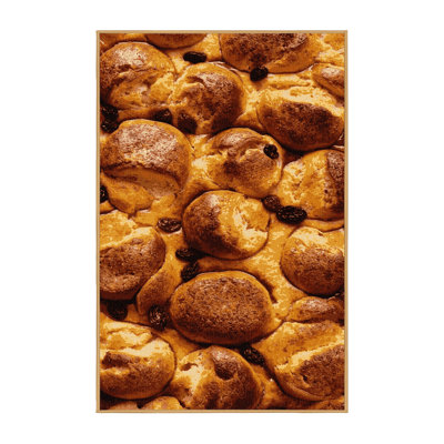 Washable Bread pudding Desserts Area Rug