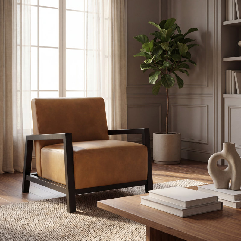 Kimihiko Faux Leather Armchair