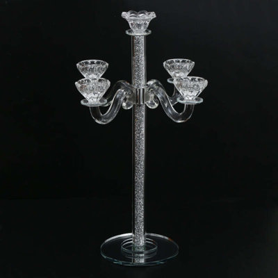20'' H Glass Tabletop Candelabra