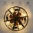 20" Flush Mount Caged Ceiling Fan with Light Kit and Remote Control - Farmhouse Style.-995296070-995296067