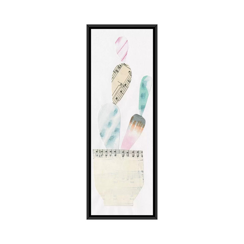 « collage cactus vii », toile d’impression, H 36 po x l 12 po x P 1,5 po, Toile avec cadre noir