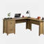 Bureau en L avec surface épaisse de 1 pouce, finition brune