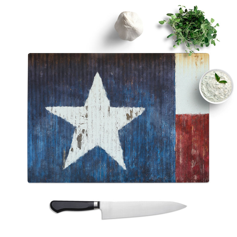 Tempered Glass Flag of Texas Chopping Board, 28.5 cm x 39 cm