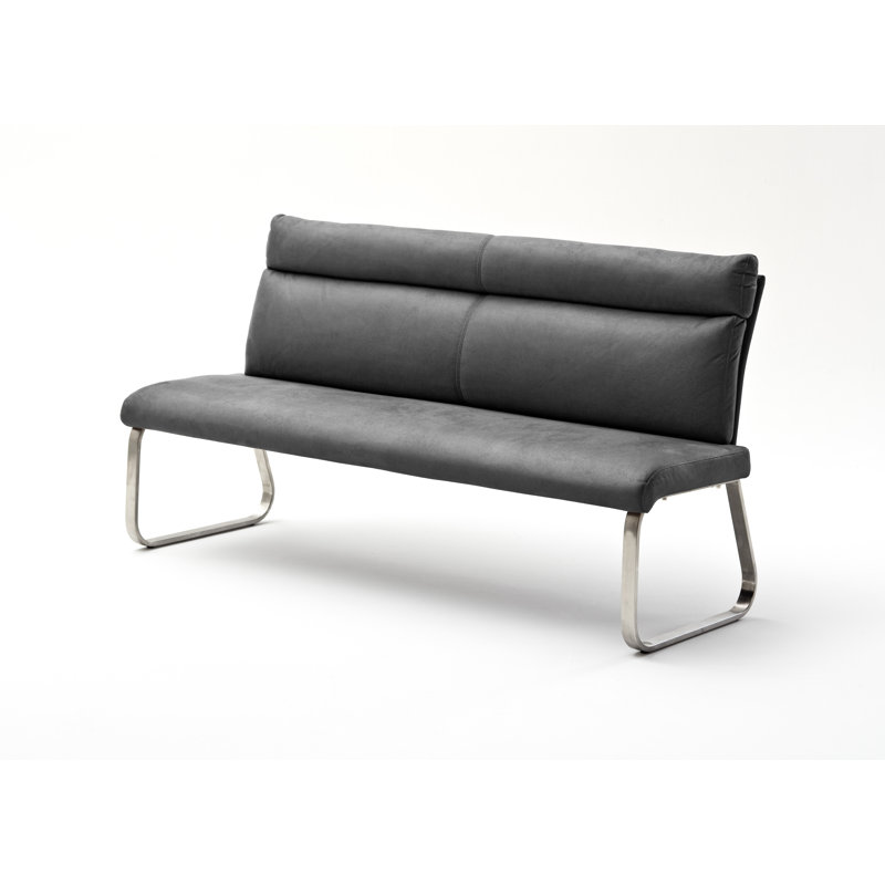 Flaherty Upholstered Bench, Grey/Brown/Blue, 98cm H x 180cm W x 70cm D