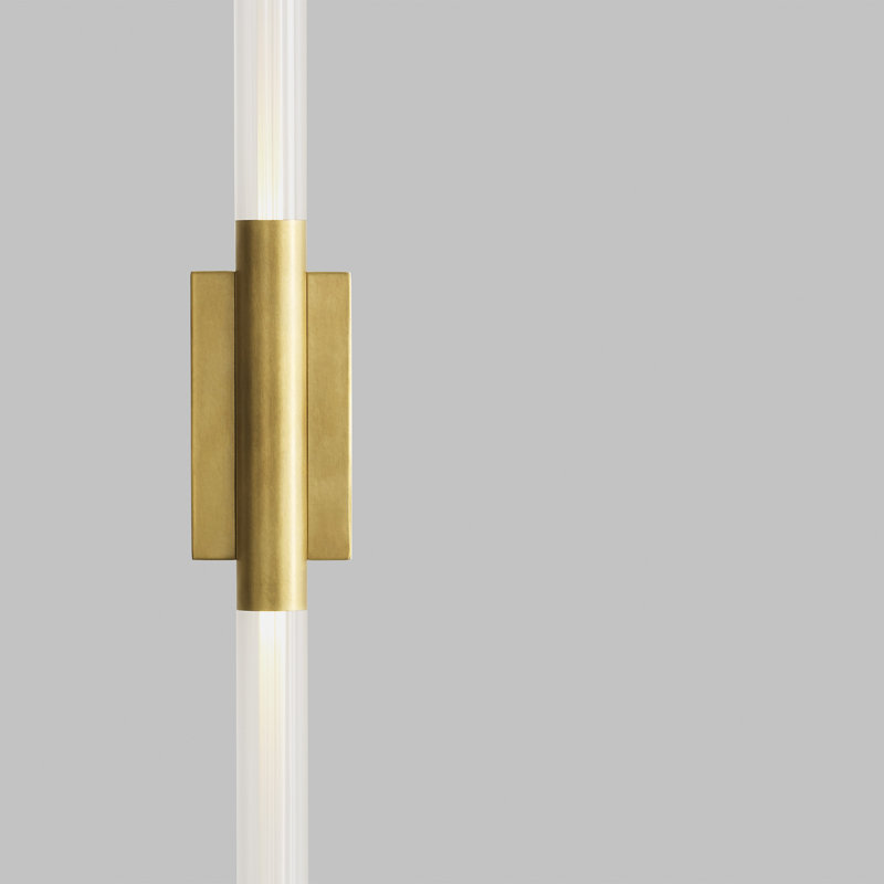 Phobos 1 - Light LED Armed Sconce, Natural Brass