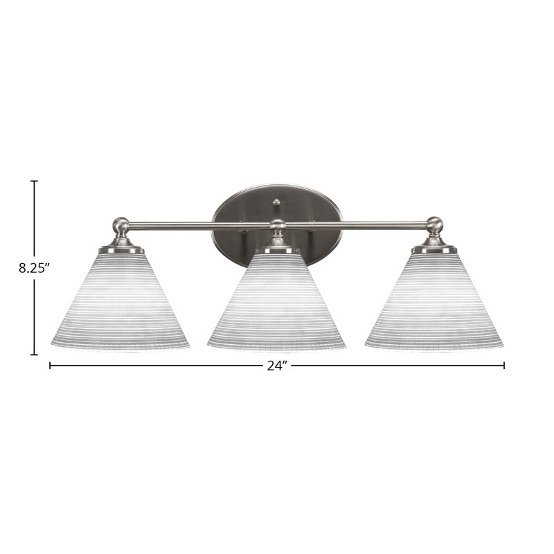 Barre d'éclairage de salle de bain Aitkens, Nickel brossé, 3